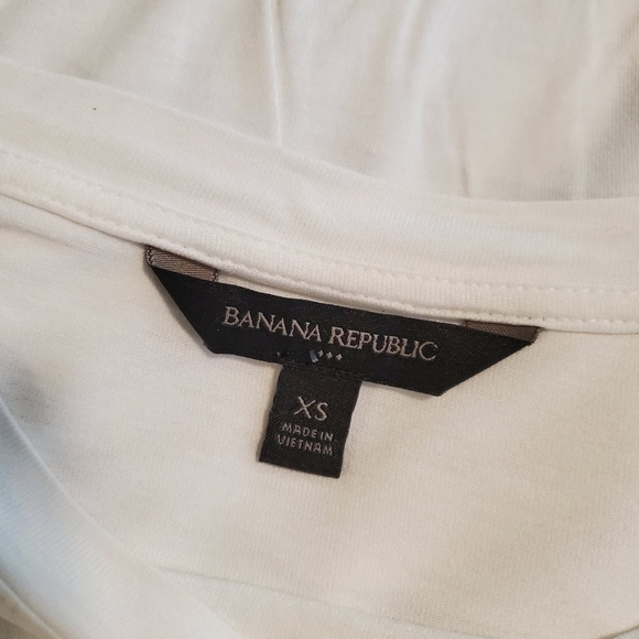 Banana Republic White Gathered Hem Knit Top Size XS, casual, comfy - Picture 6 of 9